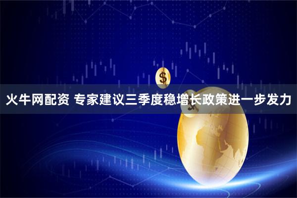 火牛网配资 专家建议三季度稳增长政策进一步发力