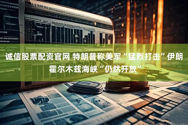 诚信股票配资官网 特朗普称美军“猛烈打击”伊朗 霍尔木兹海峡“仍然开放”